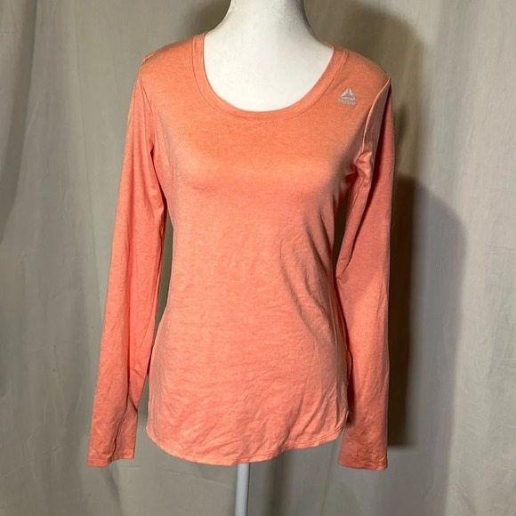 light orange / peachy long sleeve Reebok running shirt size xs - Picture 1 of 5